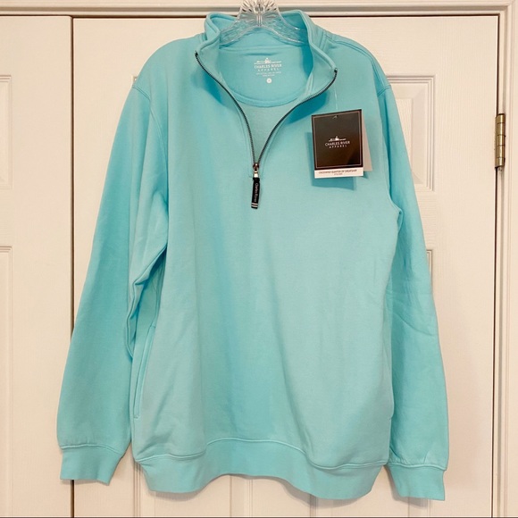 Charles River Apparel Tops - NWT Charles River Apparel Crosswind Quarter Zip Sweatshirt Aqua M